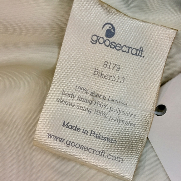 Goosecraft ivory leather biker jacket,  XL, NWT - Picture 7 of 10